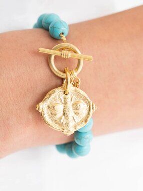 Gold Bee Intaglio Stone Bracelet Susan Shaw